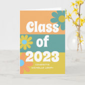 Klasse 2023 Herzlichen Glückwunsch Retro Abschluss Karte (Gelbe Blume)