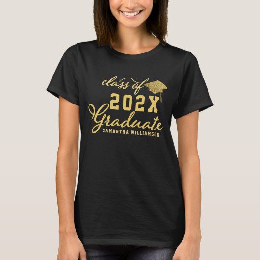 Klasse 2023 Individuelle Name-Abschluss für Hochsc T-Shirt (Vorderseite)