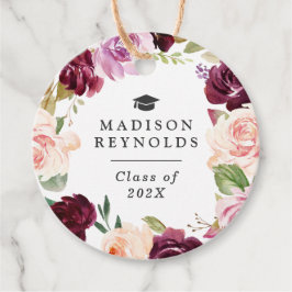 Klasse 2023 Lila Blumenstuhl-Abschluss Geschenkanhänger