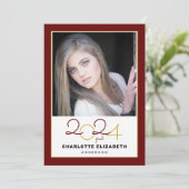 Klasse 2023 Maroon 2 Foto Abschluss Einladung (Stehend Vorderseite)