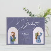 Klasse 2023 minimalistisch elegante 2-Fotos Absolv (Stehend Vorderseite)