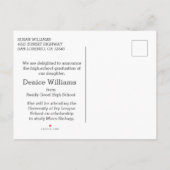 Klasse 2023 Moderner Foto High School Abschluss Ankündigungspostkarte (Rückseite)