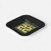 Klasse 2023 Moderner Green Black & Gold Abschluss Pappteller (Gewinkelt)