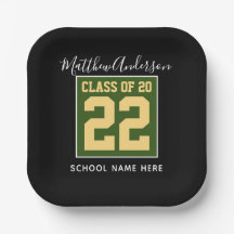Klasse 2023 Moderner Green Black & Gold Abschluss