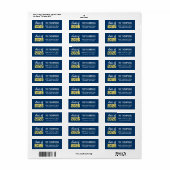 Klasse 2023 Navy Yellow Abschluss Address (Vorne)