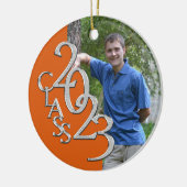 Klasse 2023 Orange- und Silver Graduate Foto Keramikornament (Links)