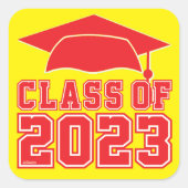 KLASSE 2023 QUADRATISCHER AUFKLEBER (Vorderseite)