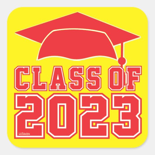 KLASSE 2023 QUADRATISCHER AUFKLEBER (Vorderseite)