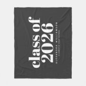 Klasse 2023 Retro Typografie Schwarz Personalisier Fleecedecke (Vorderseite)