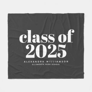 Klasse 2023 Retro Typografie Schwarz Personalisier Fleecedecke