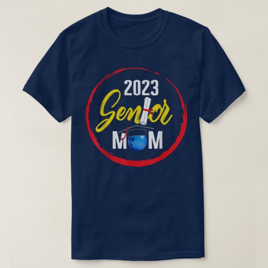 Klasse 2023 Senior Bowling Mama Abschluss Grad G T-Shirt (Design vorne)