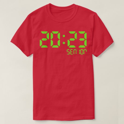 Klasse 2023: Senior Retro Digital Clock Grad T-Shirt (Design vorne)