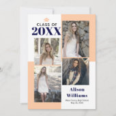 Klasse 2023 vier Fotos Pfirsich, Abschluss der Mar Ankündigung (Vorderseite)