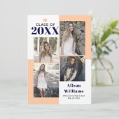 Klasse 2023 vier Fotos Pfirsich, Abschluss der Mar Ankündigung (Stehend Vorderseite)