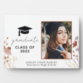 Klasse 2023 Wildblume Foto Abschluss Plaque Fotoplatte (Vorderseite)