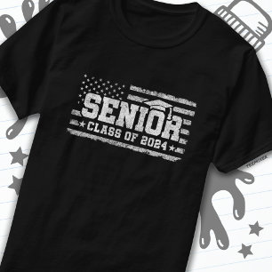 Klasse 2024 Abschluss American Flag Senior 2024 T-Shirt