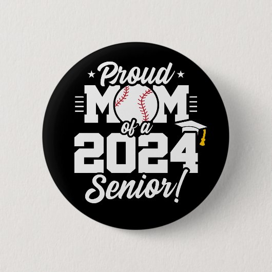 Klasse 2024 Abschluss Baseball Mama Senior 2024 Button (Vorderseite)