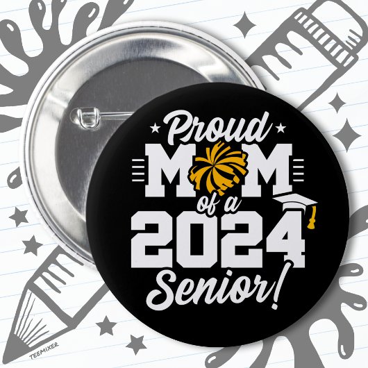Klasse 2024 Abschluss Cheer Mama Senior 2024 Button