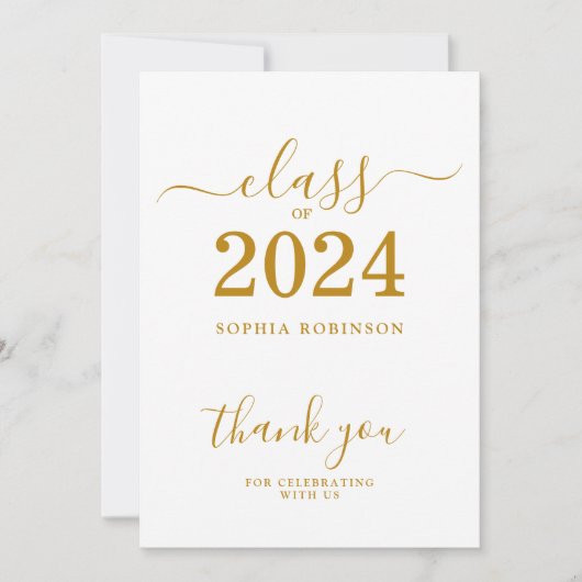 Klasse 2024 Abschluss Dankeschön Karte (Vorderseite)