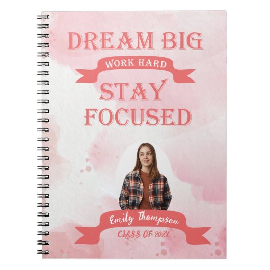 Klasse 2024 Abschluss Foto-Erinnerungen beibehalte Notizblock (Vorderseite)
