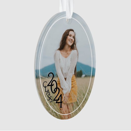 Klasse 2024 Abschluss Foto Ornament (Vorderseite)