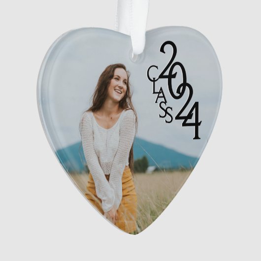 Klasse 2024 Abschluss Foto Ornament (Vorderseite)