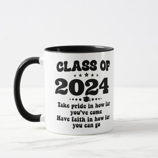 Klasse 2024 Abschluss Geschenke Personalisiert Tasse (Links)