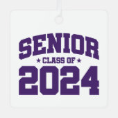 Klasse 2024 Abschluss in der Hochschule Senior 202 Ornament Aus Metall (Vorderseite)
