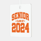 Klasse 2024 Abschluss in der Hochschule Senior 202 Ornament Aus Metall (Vorderseite links)