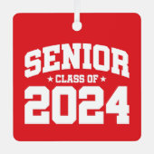 Klasse 2024 Abschluss in der Hochschule Senior 202 Ornament Aus Metall (Vorderseite)