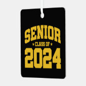 Klasse 2024 Abschluss in der Hochschule Senior 202 Ornament Aus Metall (Vorderseite links)