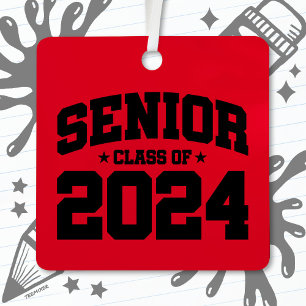 Klasse 2024 Abschluss in der Hochschule Senior 202 Ornament Aus Metall