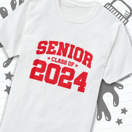 Klasse 2024 Abschluss in der Hochschule Senior 202 T-Shirt