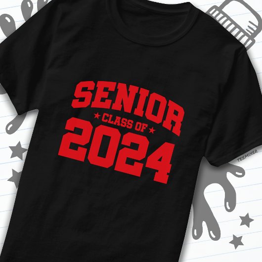 Klasse 2024 Abschluss in der Hochschule Senior 202 T-Shirt