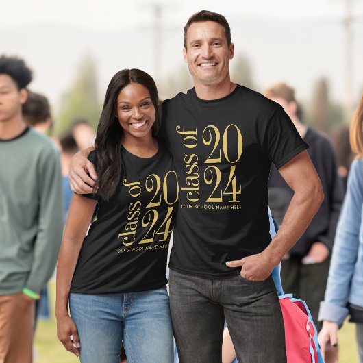 Klasse 2024 Abschluss mit Schulname T-Shirt