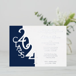 Klasse 2024 Abschluss Navy Blue and Silver Foil Folieneinladung