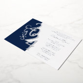 Klasse 2024 Abschluss Navy Blue and Silver Foil Folieneinladung (Gedreht)