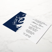 Klasse 2024 Abschluss Navy Blue and Silver Foil Folieneinladung (Gedreht)