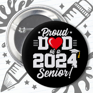 Klasse 2024 Abschluss Proud Vater Senior 2024 Button