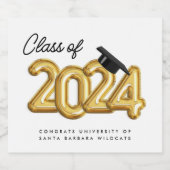 Klasse 2024 Absolventin Schaumweinetikett (Einzelnes Label)