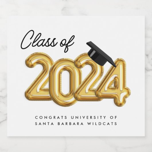 Klasse 2024 Absolventin Schaumweinetikett (Einzelnes Label)