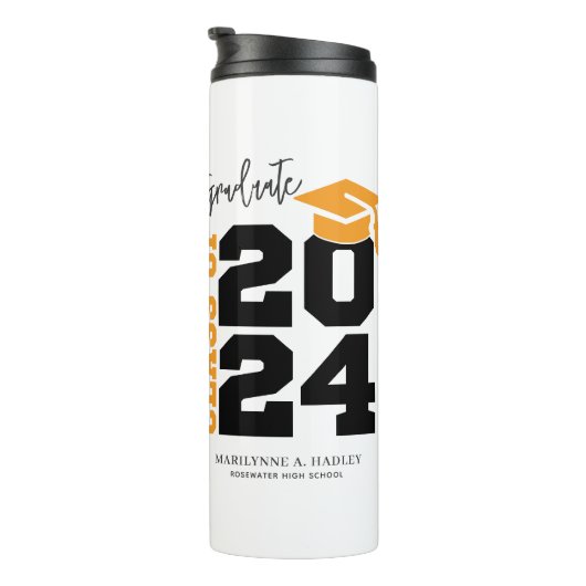 Klasse 2024 Absolventin Thermosbecher (Nach rechts gedreht)