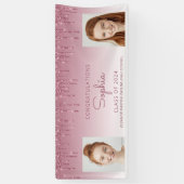 Klasse 2024 Burgund Glitzer 2-Foto Abschluss Banner (Vertikal)