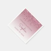 Klasse 2024 Burgundy Glitzer Tropfen Abschluss Serviette (Ecke)