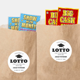 Klasse 2024 dank Lotto-Ticketfavors Runder Aufkleber