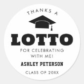 Klasse 2024 dank Lotto-Ticketfavors Runder Aufkleber (Vorderseite)