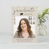 Klasse 2024 Elegant Foto Overlay-Abschluss Ankündigung (Stehend Vorderseite)