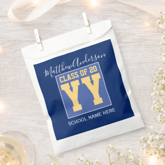 Klasse 2024 Elegant Royal Blue & Gold Abschluss Geschenktütchen