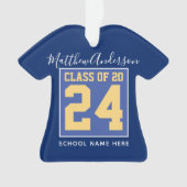 Klasse 2024 Elegant Royal Blue & Gold Abschluss Ornament (Vorderseite)