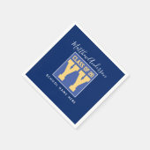 Klasse 2024 Elegant Royal Blue & Gold Abschluss Serviette (Ecke)